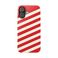 Red and White Diagonal Stripes Slim Phone Case | Candy Cane Pattern